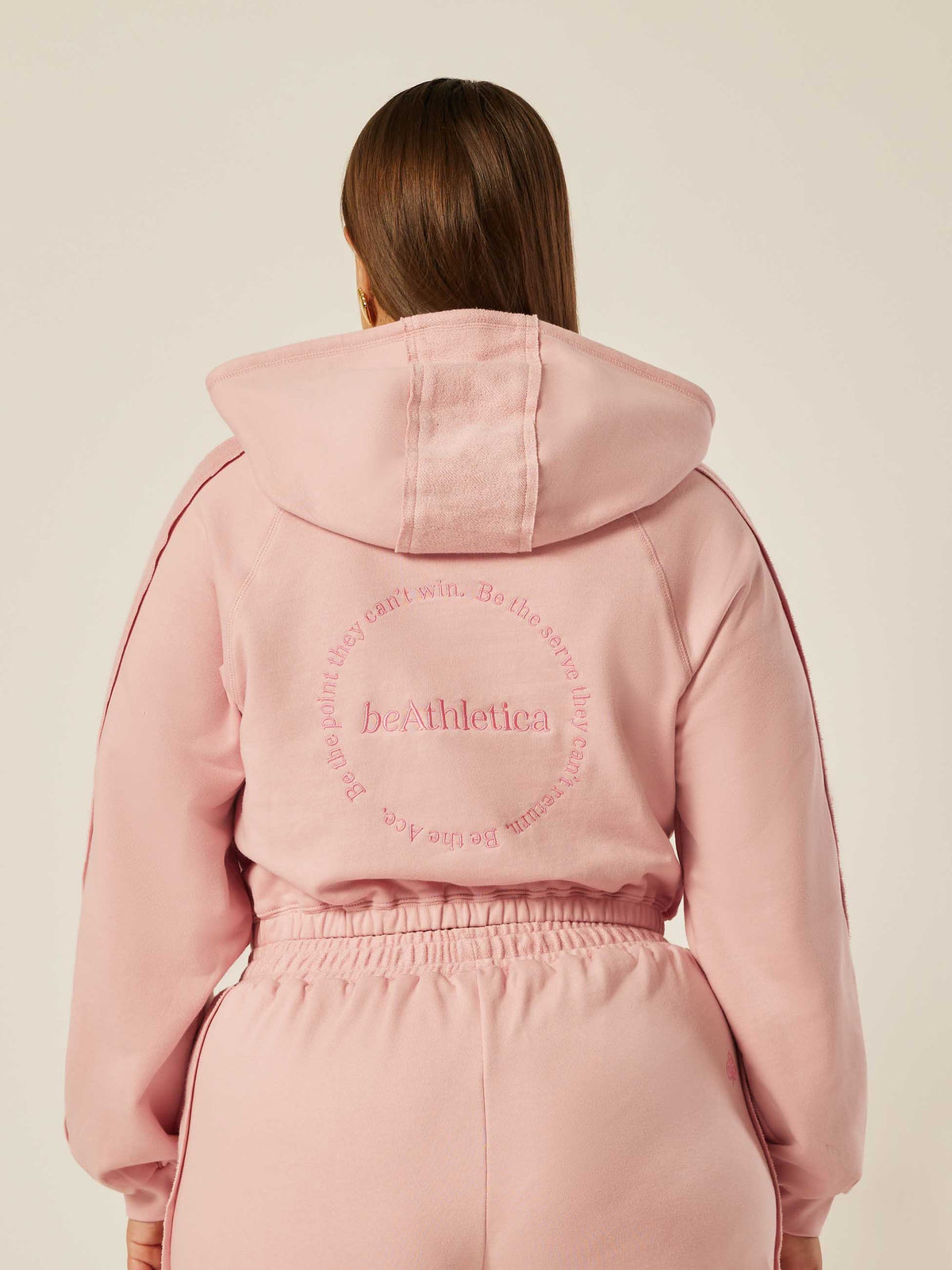 Be the Moment Cropped Hoodie - Blush | Beathletica Activewear
