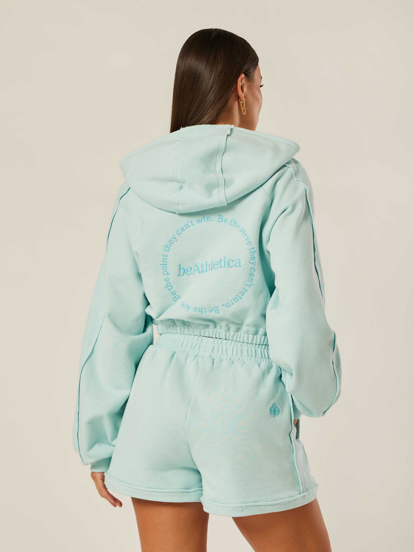 Be the Moment Cropped Hoodie - Aquamarine