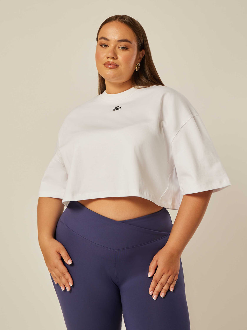 Be Iconic Boxy Cropped Tee - Off-White