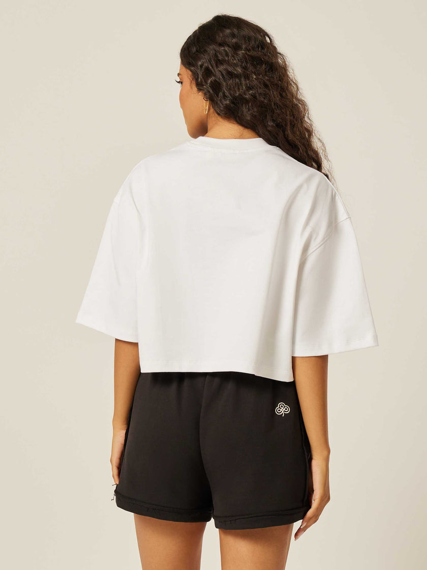 Be Iconic Boxy Cropped Tee - Off-White