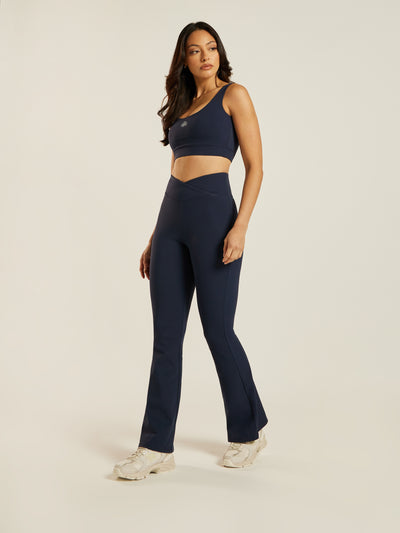 Be 180 Wrap-Waist Flared Leggings - Midnight