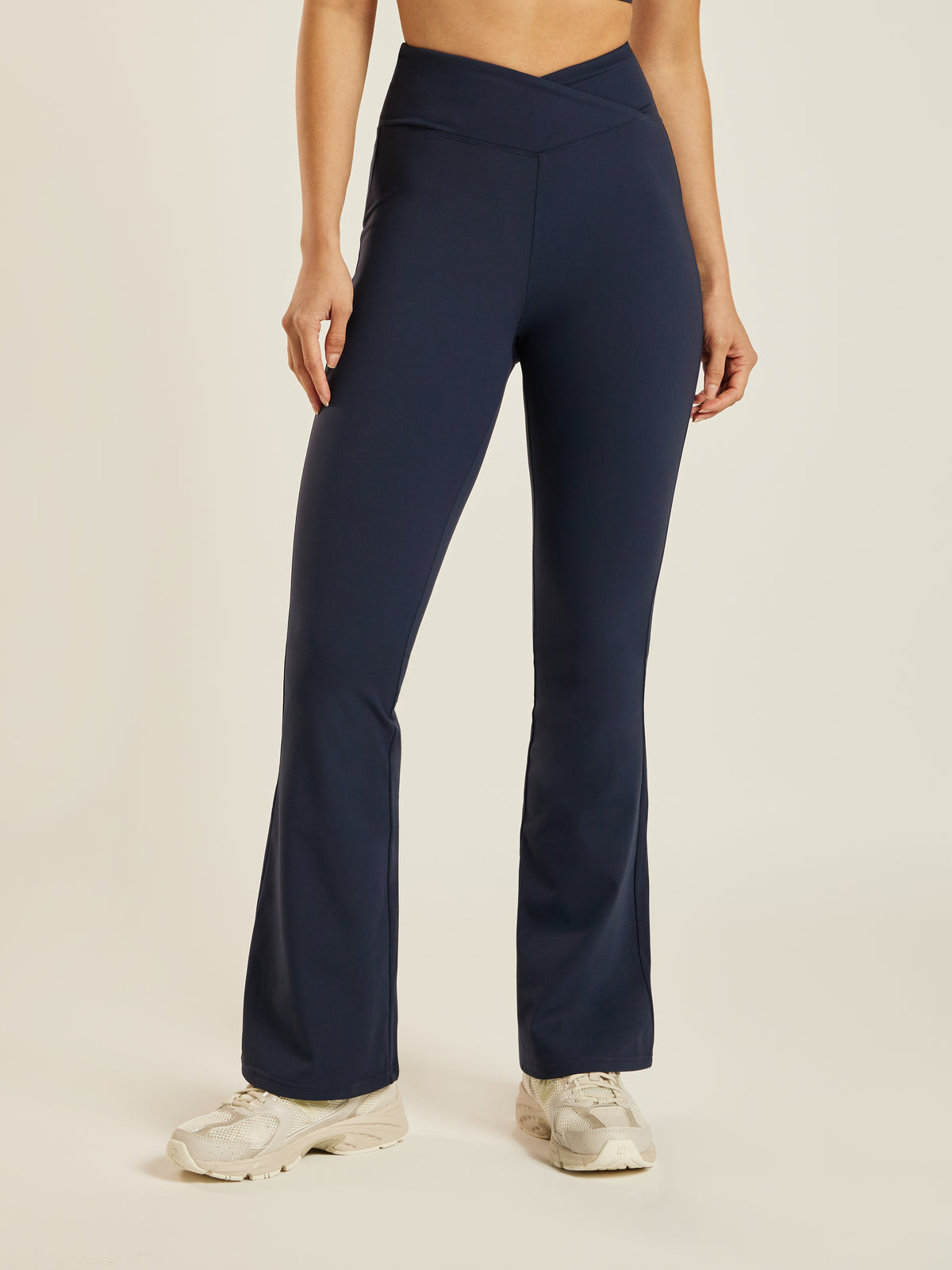 Be 180 Wrap-Waist Flared Leggings - Midnight | Beathletica Activewear