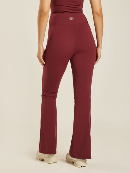 Be 180 Wrap-Waist Flared Leggings - Bordeaux
