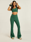 Be 180 Wrap-Waist Flared Leggings - Forest | Beathletica Activewear