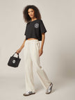 Be Athletica Cotton Cropped Tee - Black