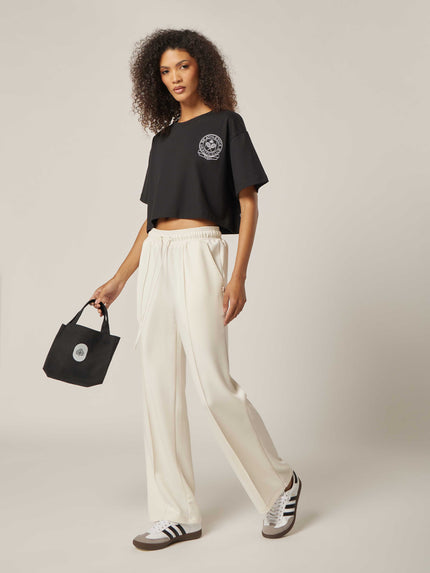Be Athletica Cotton Cropped Tee - Black
