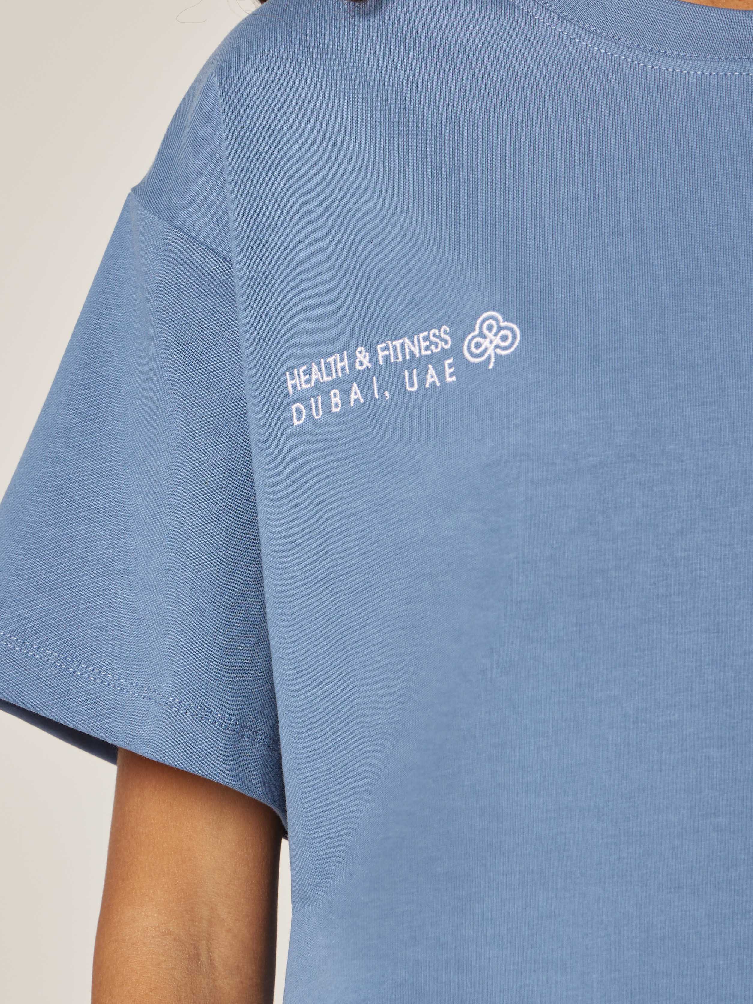 Be Athletica Cotton Oversized Tee - Cornet Blue