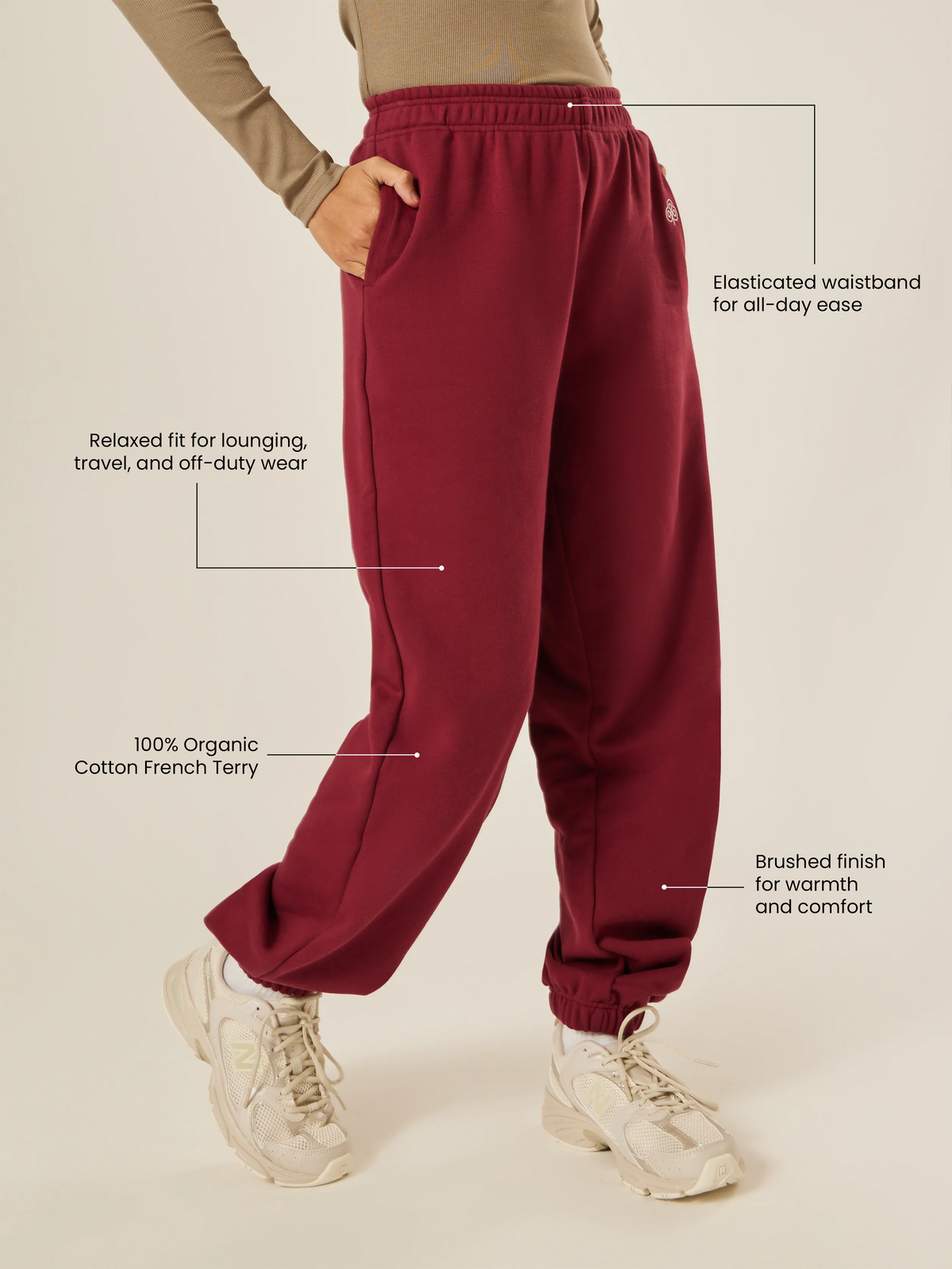 Varsity Athletica Sweatpants - Garnet | Beathletica Activewear
