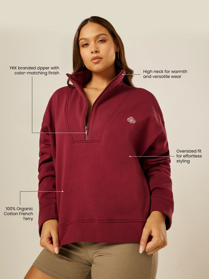 Varsity Athletica Quarter-Zip Sweatshirt - Garnet