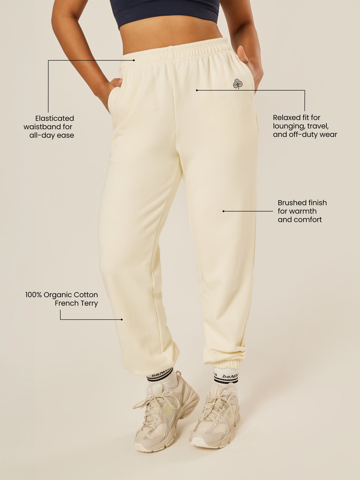 Varsity Athletica Sweatpants - Off-White | Beathletica Activewear