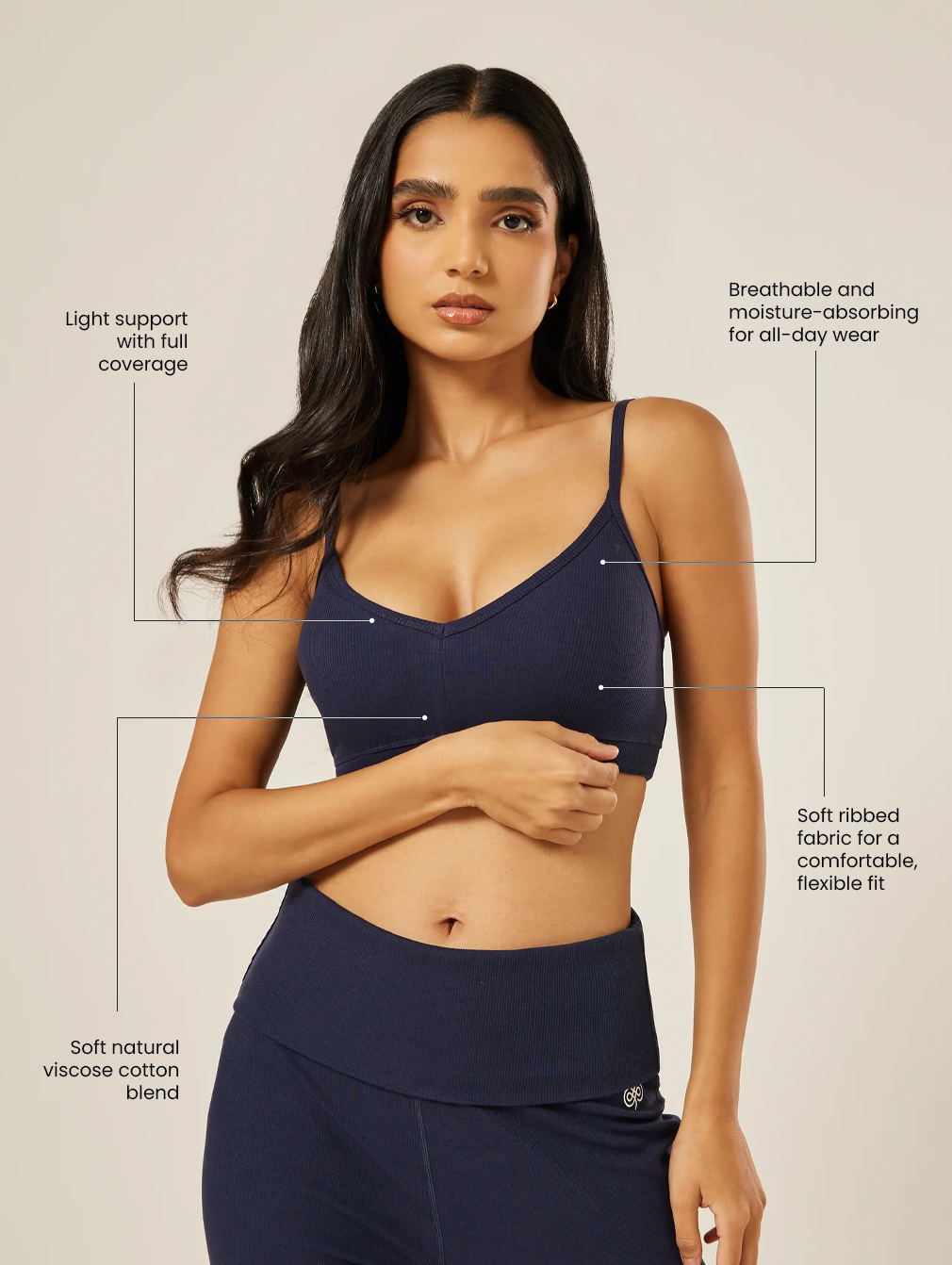 Essential Everyday Lounge Bra - Midnight | Beathletica Activewear