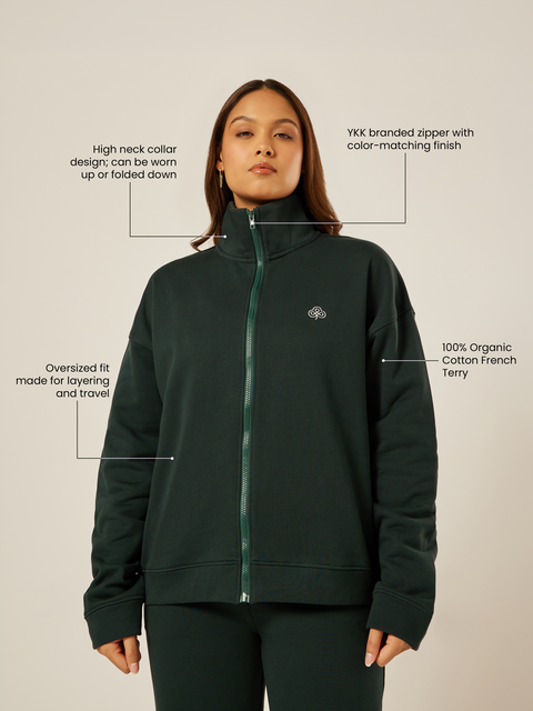 Varsity Athletica Full-Zip Sweatshirt - Moss