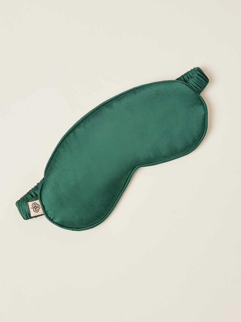 Be Athletica Silk-Blend Sleep Mask - Moss Green