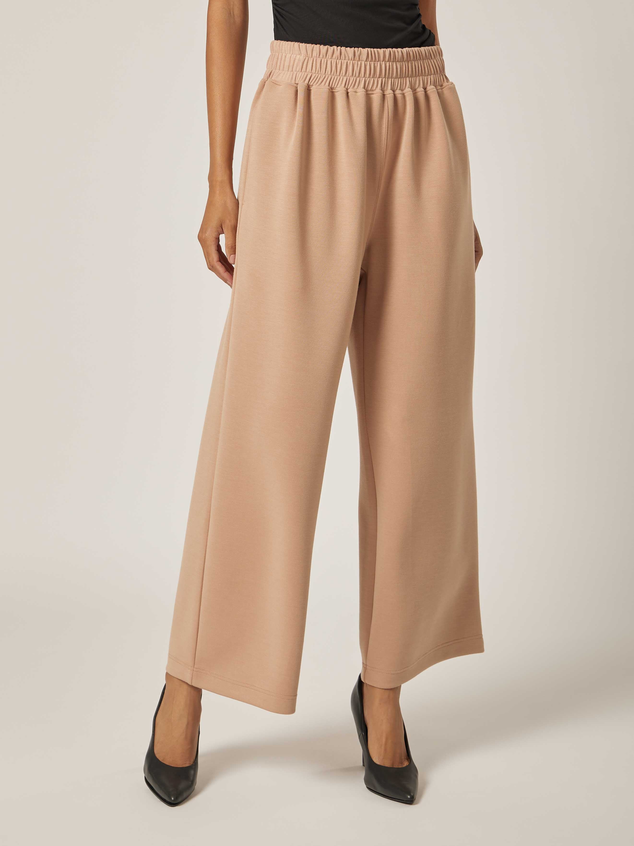 Elevate Essential Statement Wide-Leg Pants - Warm Taupe