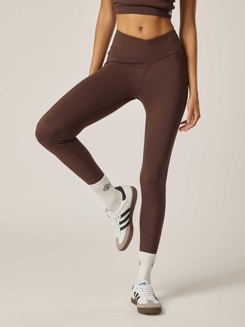 Stretch Wrap-Waist Legging - Coffee Bean