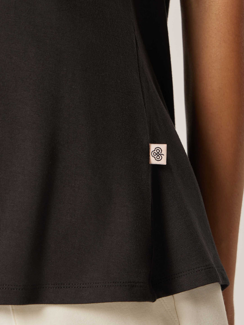 Stretch Tie-Back Top - Black