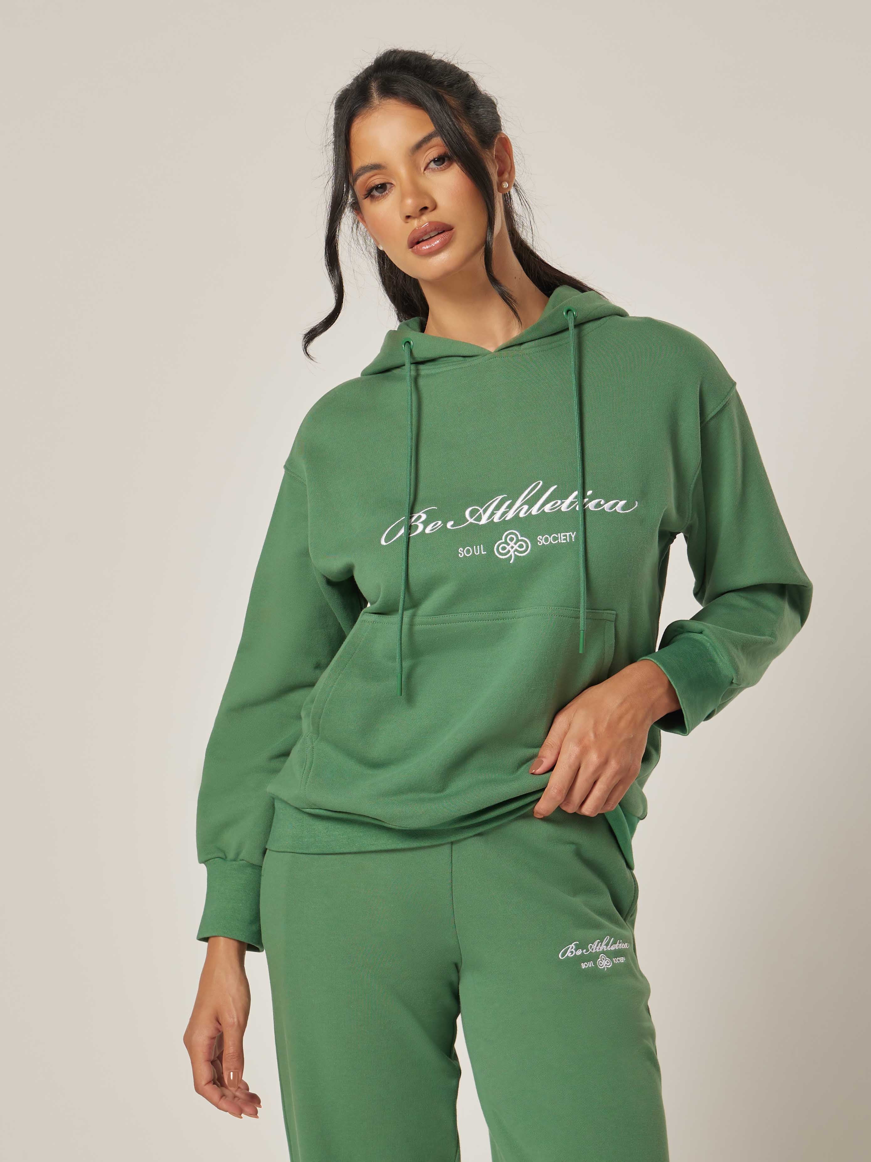 Be Statement Oversized Hoodie - Varsity Green