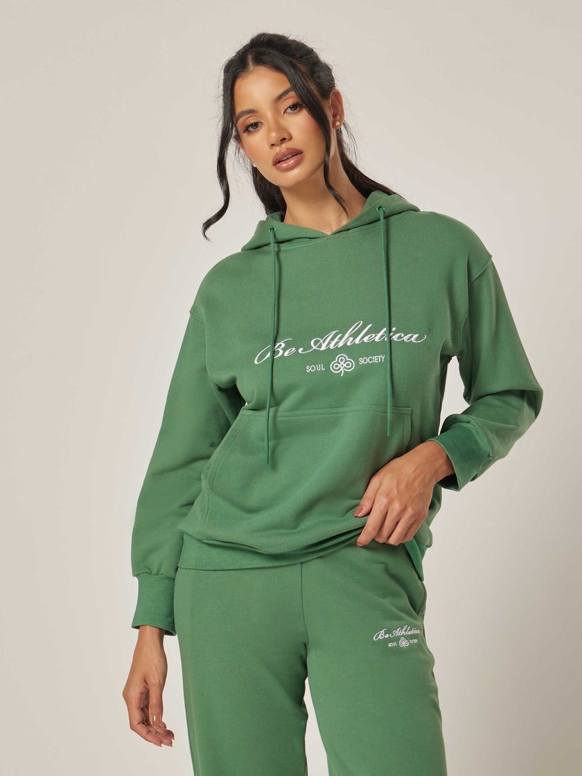 Be Statement Oversized Hoodie - Varsity Green
