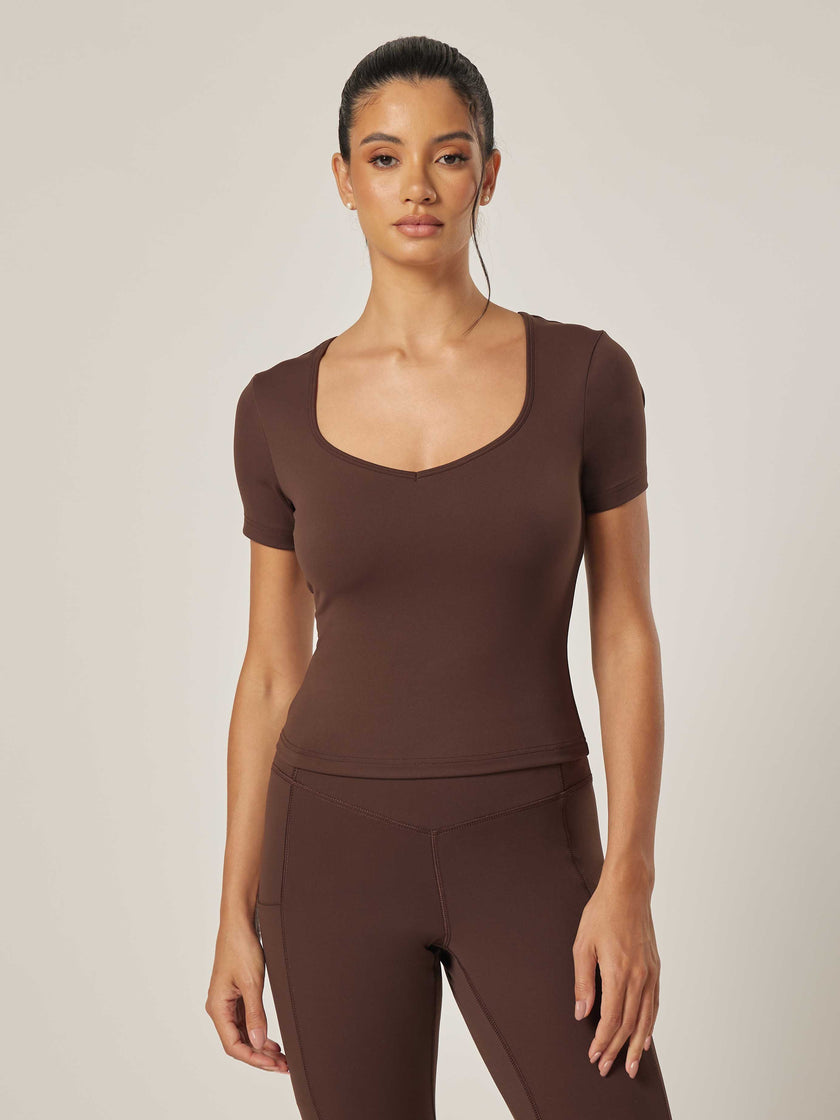 Core Short-Sleeve Top - Coffee Bean