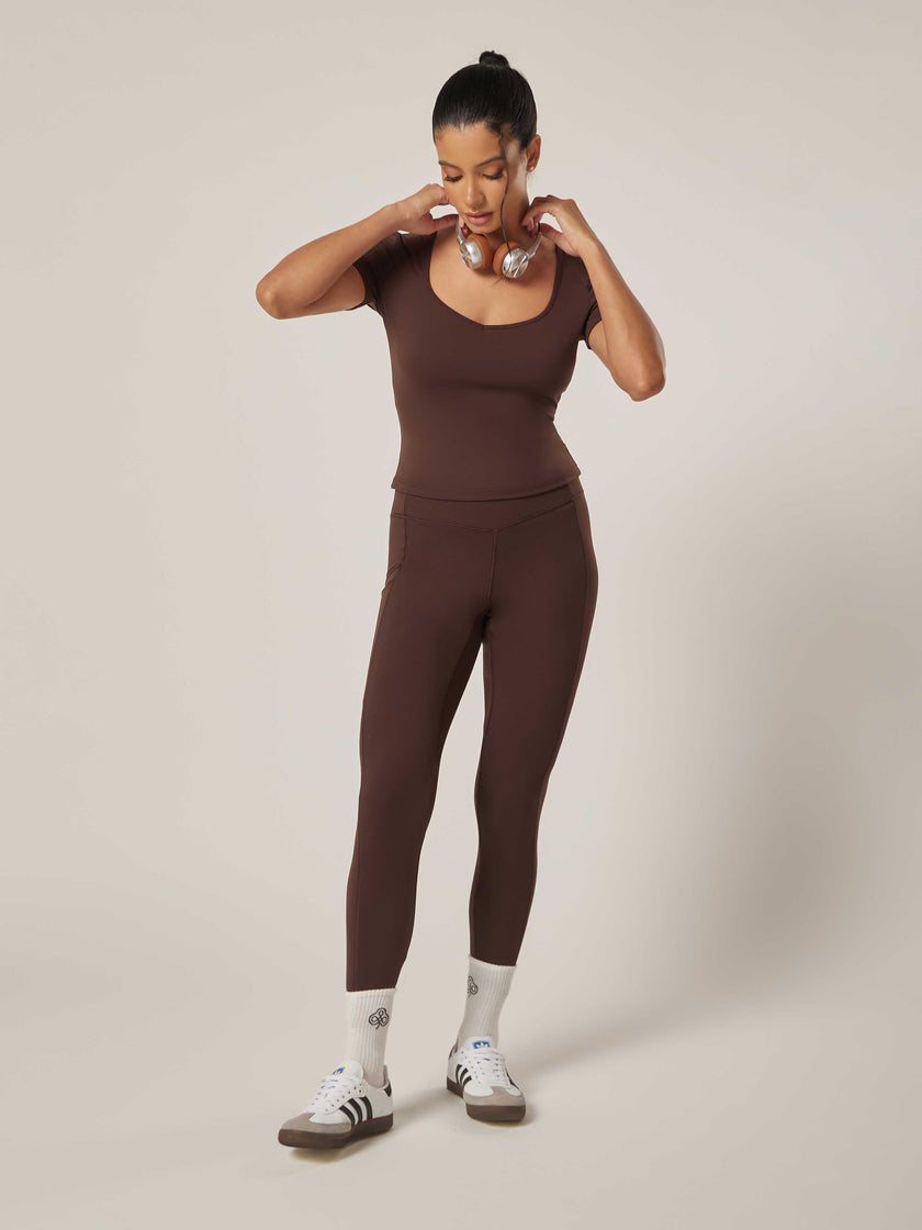 Core Short-Sleeve Top - Coffee Bean