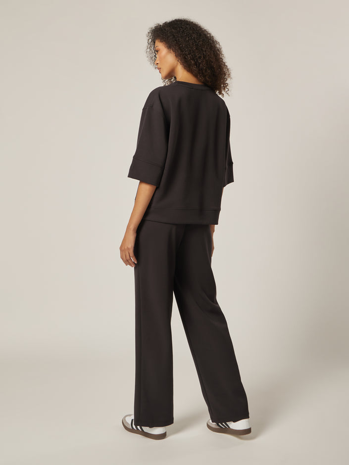 Elevate Essential Sporty Wide-Leg Pants, Black