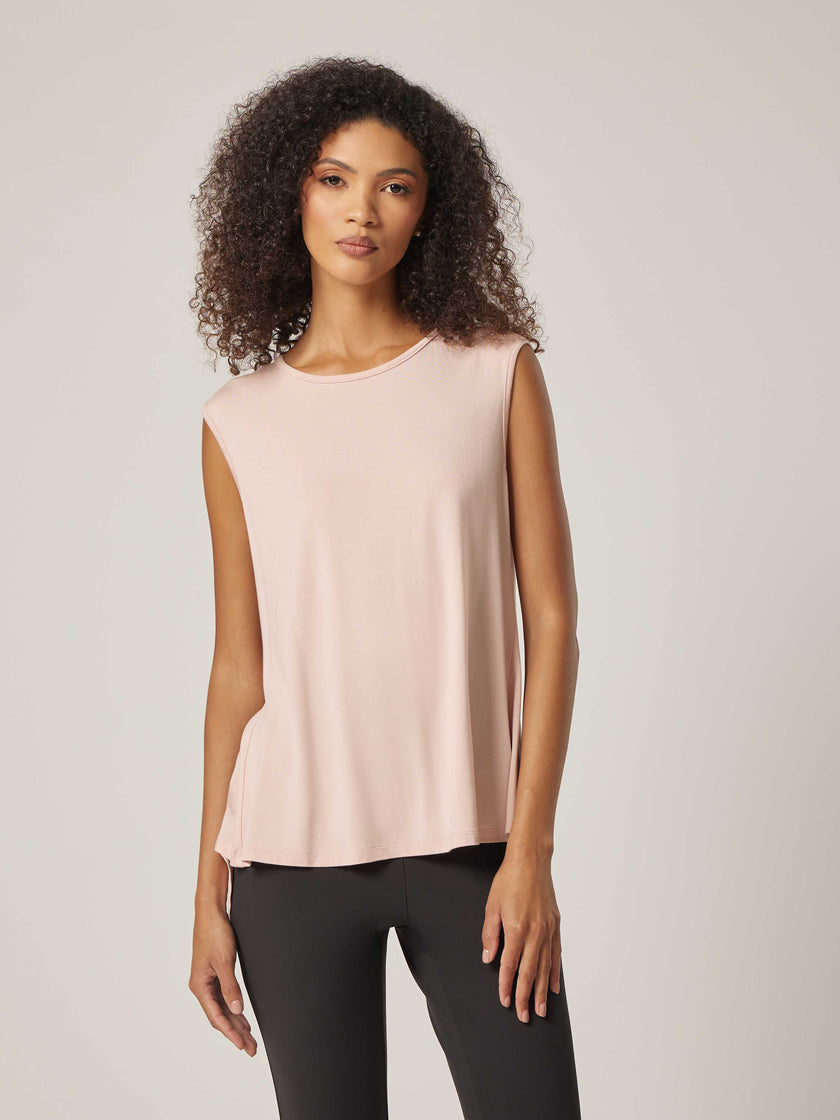 Stretch Tie-Back Top - Peach Whip