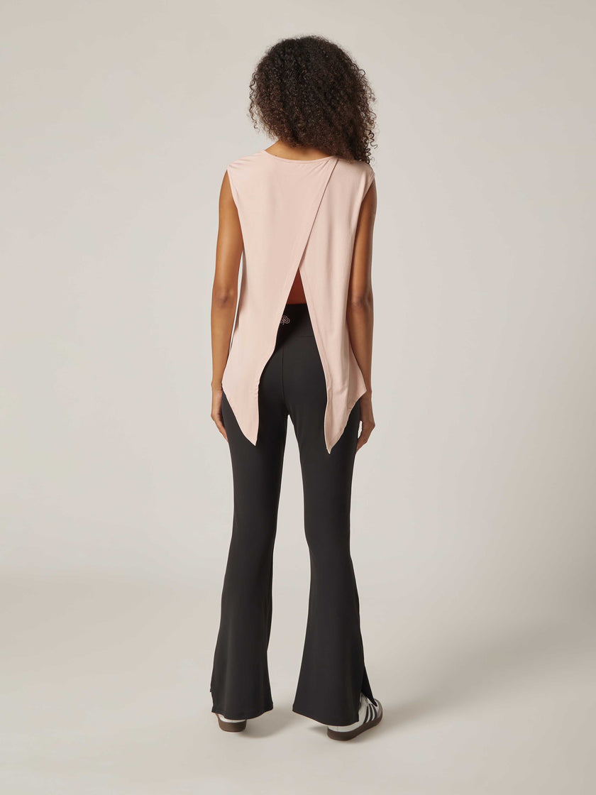 Stretch Tie-Back Top - Peach Whip