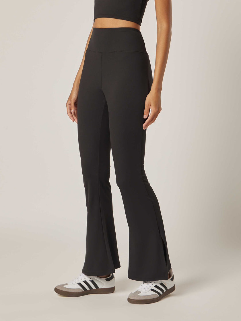 Stretch Flared Leggings - Black