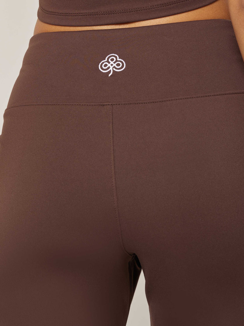 Stretch Flared Leggings - Coffee Bean