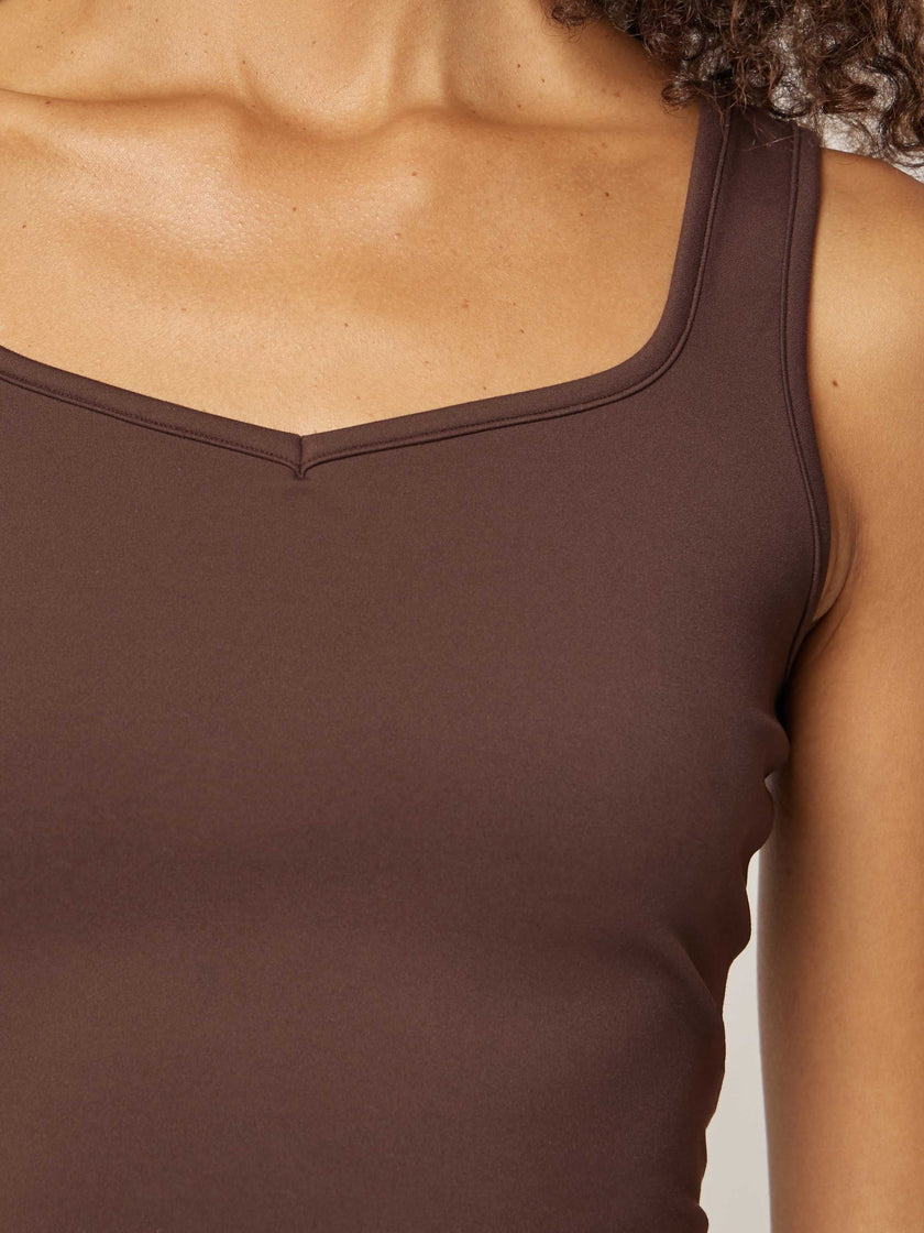 Stretch Essential Tank Top - Coffee Bean