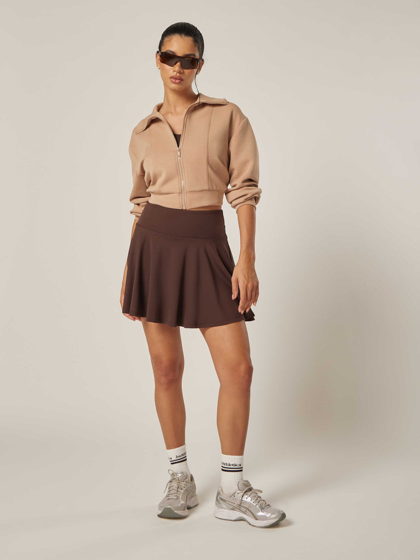 Core Tennis Skort - Coffee Bean