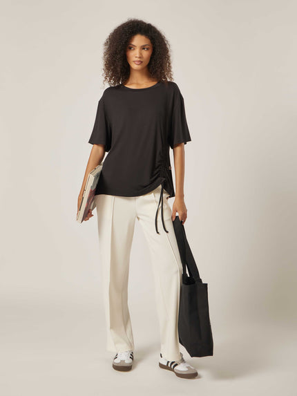Stretch Asymmetrical Top - Black
