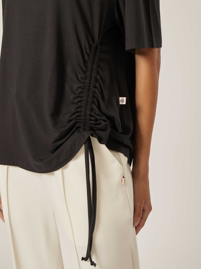 Stretch Asymmetrical Top - Black