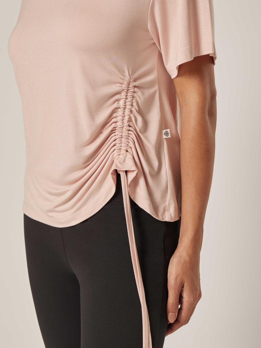 Stretch Asymmetrical Top - Peach Whip