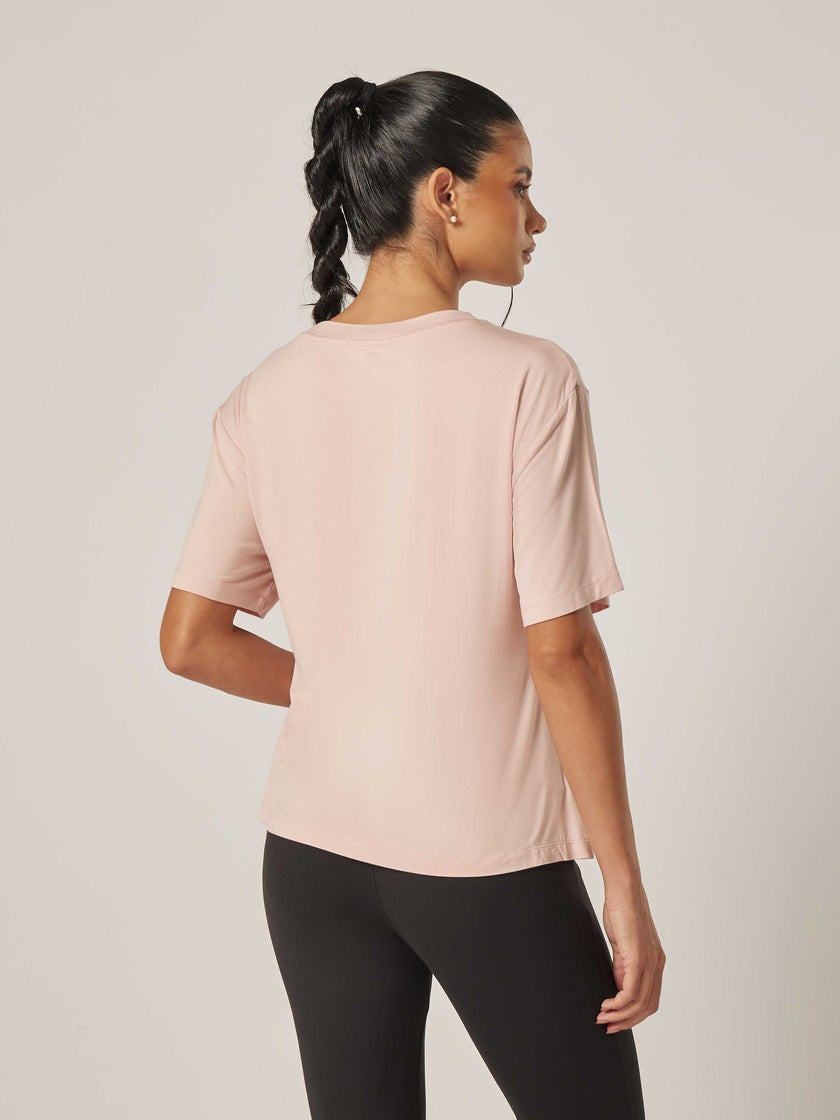 Stretch Asymmetrical Top - Peach Whip