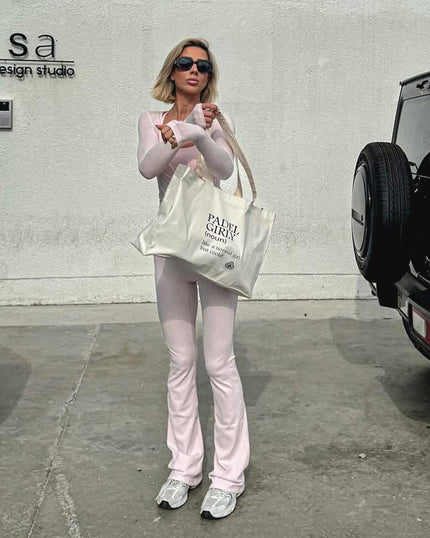 The Padel Girly Oversize Statement Tote - Off-White