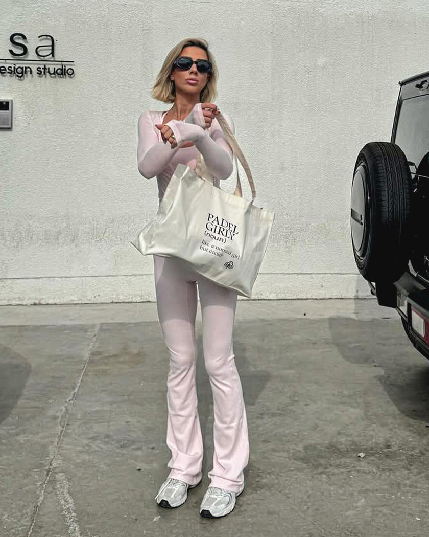 The Padel Girly Oversize Statement Tote - Off-White