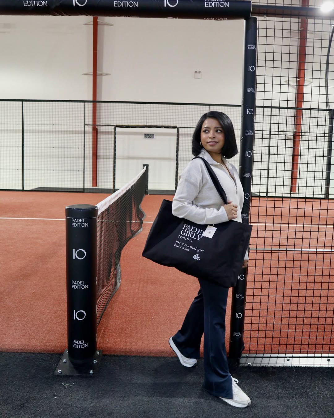 The Padel Girly Oversize Statement Tote - Black