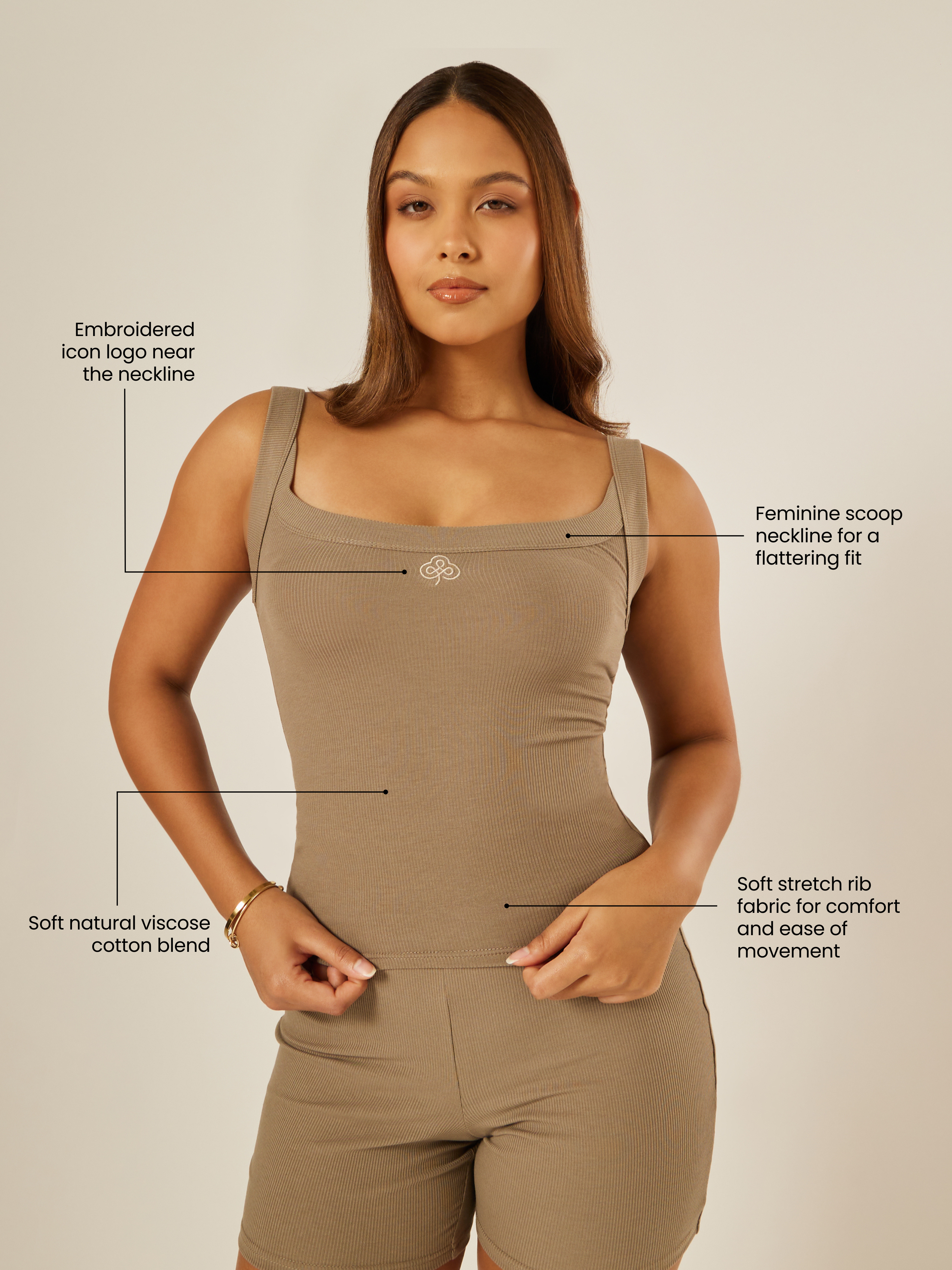 Essential Everyday Scoop-Neck Tank Top - Stone