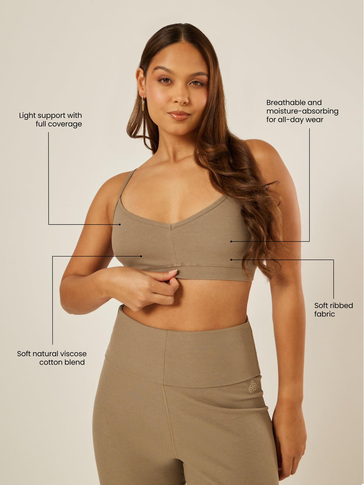 Essential Everyday Lounge Bra - Stone | Beathletica Activewear