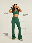 Be 180 Wrap-Waist Flared Leggings - Forest | Beathletica Activewear